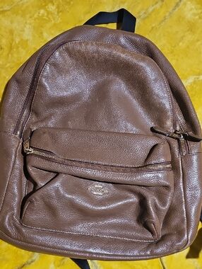 Coach Brown Pebbled Leather Backpack | Classic Everyday Bag